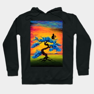 Cat watching the sunset Hoodie